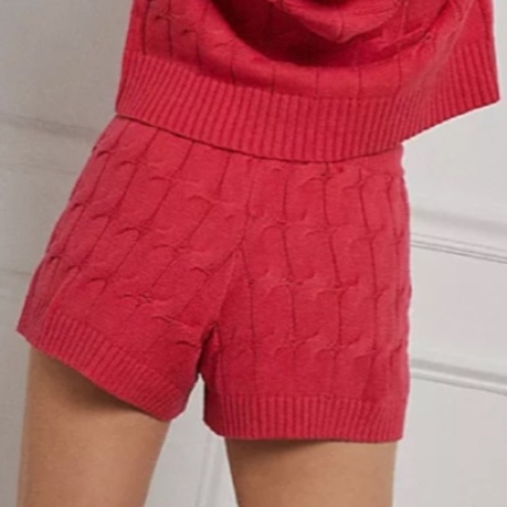 ANTHROPOLOGIE Saturday Sunday Ellyn Knit Red Sweater Shorts size large